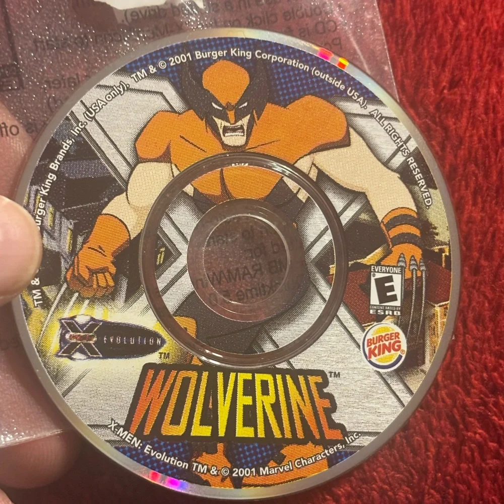 Burger King PC CD Marvel X-Men Evolution Wolverine 2001 Game Disc